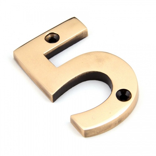 Polished Bronze Numeral 5